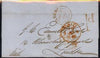 Great Britain 1846 cover to London with 1d & Leeds d/ring both in red