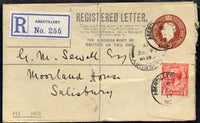 Great Britain 1917 KG5 3d p/stat reg env to Salisbury with additional 1d