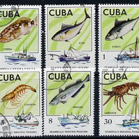Cuba 1975 Fish & Fishing Boats cto set of 6, SG 2187-92*