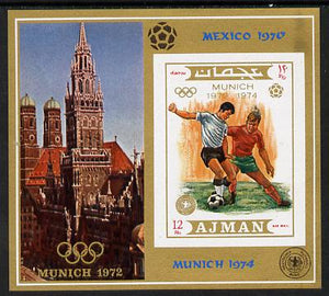 Ajman 1971 Olympic Footballers imperf m/sheet unmounted mint (Mi BL 337B)