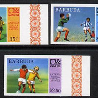 Barbuda 1974 World Cup Football imperf set of 3 (as SG 168-70) unmounted mint