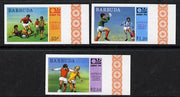 Barbuda 1974 World Cup Football imperf set of 3 (as SG 168-70) unmounted mint