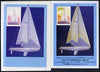 St Vincent 1988 Racing Yachts imperf proof in magenta and blue only of m/sheet on plastic card (Cromalin) plus issued m/sheet, ex Format International archives