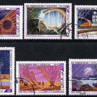 Cuba 1975 Cosmonautics Day cto set of 6 (Science Fiction Paintings), SG 2196-2201*
