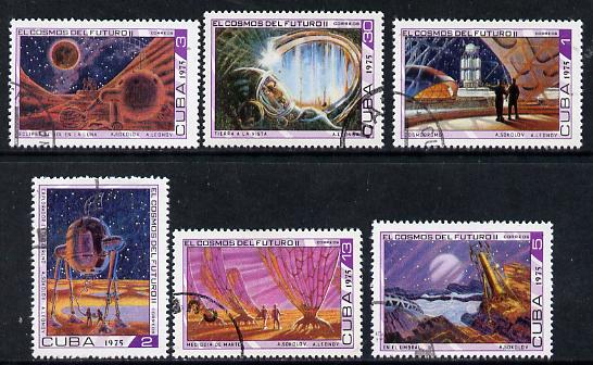 Cuba 1975 Cosmonautics Day cto set of 6 (Science Fiction Paintings), SG 2196-2201*