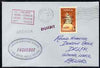 Tonga used in Honolulu (Hawaii) 1968 Paquebot cover to England carried on SS Arcadia with various paquebot and ships cachets