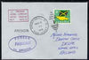 Jamaica used in Cristobal (Canal Zone) 1968 Paquebot cover to England carried on SS Arcadia with various paquebot and ships cachets