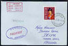Fiji used in Durban (South Africa) 1968 Paquebot cover to England carried on SS Arcadia with various paquebot and ships cachets