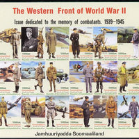 Somaliland 2011 The Western Front of World War II #1 imperf sheetlet containing 18 values unmounted mint