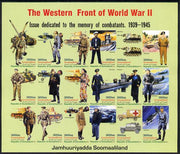 Somaliland 2011 The Western Front of World War II #2 imperf sheetlet containing 18 values unmounted mint
