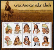 Gambia 2005 Great American Indian Chiefs perf sheetlet containing 10 values unmounted mint, SG 4891-4900