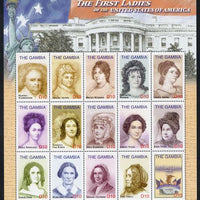 Gambia 2007 First Ladies of the United States perf sheetlet containing 15 values unmounted mint, SG 5069-82