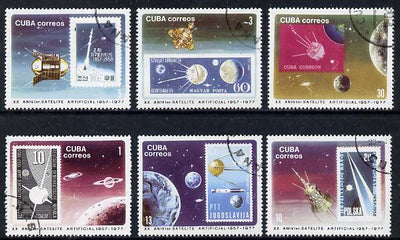 Cuba 1977 Satellite Anniversary cto set of 6 (Stamp on Stamp), SG 2365-70*