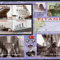 Tonga 2012 Titanic large perf sheetlet containing 4 values unmounted mint