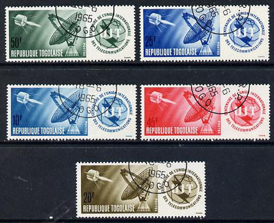 Togo 1965 ITU Centenary cto used set of 5, SG 408-12*