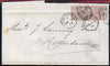Great Britain 1877 QV entire London to Rotterdam, Netherlands bearing 2 x QV 2.5d plate 9, b/stamped Rotterdam 25 DEC 77 (Christmas Day)