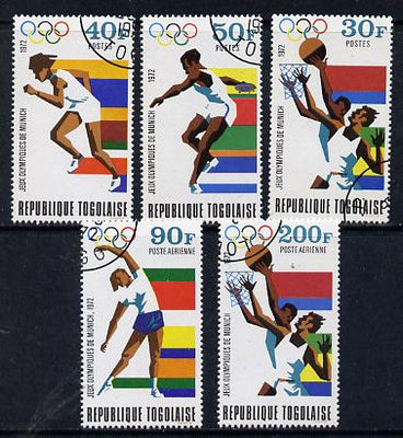 Togo 1972 Olympic Games, Munich set of 5 cto used, SG 887-91*