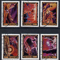 Cuba 1974 Cosmonautics Day cto set of 6 (Science Fiction Paintings), SG 2113-18*