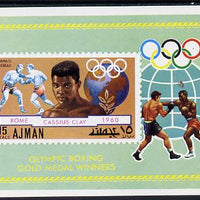 Ajman 1971 Olympic Boxers (Clay) imperf m/sheet unmounted mint, Mi BL 308