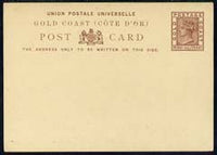Gold Coast 1880 QV 1.5d p/stat postcard unused