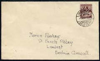 Gold Coast 1936 cover to Cornwal bearing KG5 1d tied HOHOE cds of,7 May, b/stamped Accra