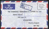 Sierra Leone 1972 registered commercial air mail cover to UK with blank reg label