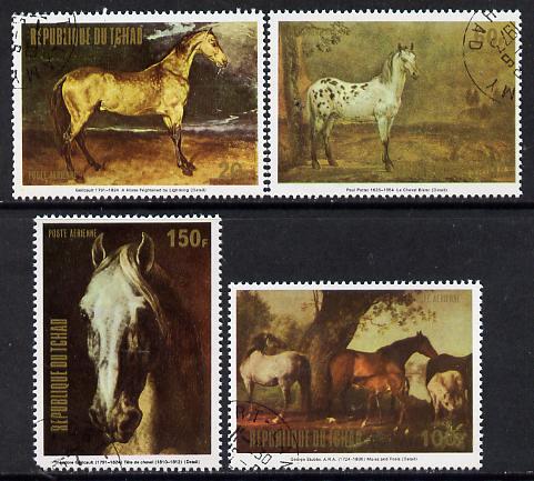 Chad 1973 Paintings of Horses set of 4 cto used