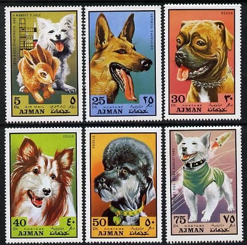 Ajman 1971 Dogs set of 6 unmounted mint (Mi 1203-08)