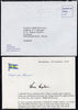 Sweden 1973 cover and letter from C-in-C Royal Swedish Navy, Vice Admiral Bengt Lundvall