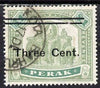 Malaya - Perak 1900 3c on $1 very fine cds used with ‘shortened bar at right’ SG86 cat £140 as normal