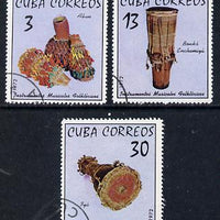Cuba 1972 Folklore (Musical Instruments) cto set of 3, SG 1973-75*