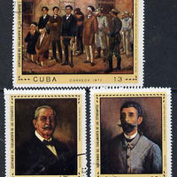 Cuba 1971 Medical Students Execution (Paintings) cto set of 3, SG 1887-89*