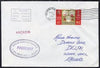 Hong Kong used in Wilmington (CA) 1968 Paquebot cover to England carried on SS Arcadia with various paquebot and ships cachets