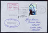 South Africa used in Kobe (Japan) 1968 Paquebot cover to England carried on SS Arcadia with various paquebot and ships cachets
