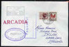 South Africa used in North Cape (Norway) 1968 Paquebot cover to England carried on SS Arcadia with various paquebot and ships cachets