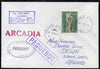 Portugal used in Venice (Italy) 1969 Paquebot cover to England carried on SS Arcadia with various paquebot and ships cachets