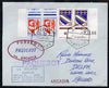 France used in Tenerife 1967 Paquebot cover to England carried on SS Arcadia with various paquebot and ships cachets