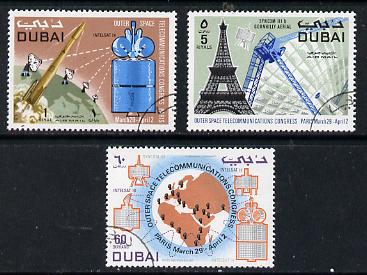 Dubai 1971 Outer Space Telecommunications Congress perf set of 3 fine cto used, SG 374-76*