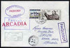 Belgium used in Montego Bay (Jamaica) 1970 Paquebot cover to England carried on SS Arcadia with various paquebot and ships cachets