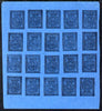 Italy - Parma 1852 issue Spiro Forgery complete imperf sheet of 25 x 40c black on blue 'unused'