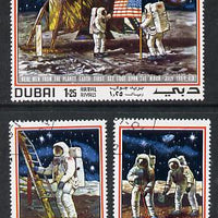 Dubai 1969 Man on the Moon cto set of 3, SG 346-48*