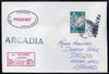 Luxembourg used in Lisbon (Portugal) 1968 Paquebot cover to England carried on SS Arcadia with various paquebot and ships cachets