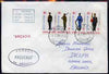 Mexico used in Durban (South Africa) 1968 Paquebot cover to England carried on SS Arcadia with various paquebot and ships cachets