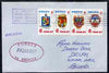 Mexico used in Agana (Guam) 1968 Paquebot cover to England carried on SS Arcadia with various paquebot and ships cachets