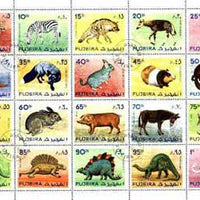 Fujeira 1972 Animals (incl Prehistoric) cto used sheetlet containing 20 values, Mi 1201-20