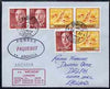 Spain used in Lisbon (Portugal) 1967/8 Paquebot cover to England carried on SS Arcadia with various paquebot and ships cachets