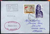 Spain used in Cape Town (South Africa) 1967 Paquebot cover to England carried on SS Arcadia with various paquebot and ships cachets