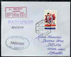 United States used in Tenerife 1967 Paquebot cover to England carried on SS Arcadia with various paquebot and ships cachets