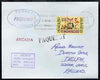 United States used in Dakar (Senegal) 1968 Paquebot cover to England carried on SS Arcadia with various paquebot and ships cachets