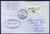 United States used in Noumea (New Caledonia) 1968 Paquebot cover to England carried on SS Arcadia with various paquebot and ships cachets